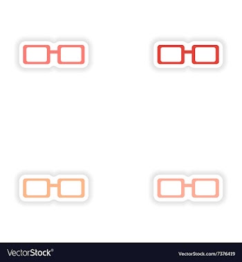 Assembly realistic sticker design on paper eyewear vector image