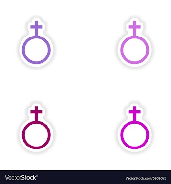 Assembly realistic sticker design on paper female vector image