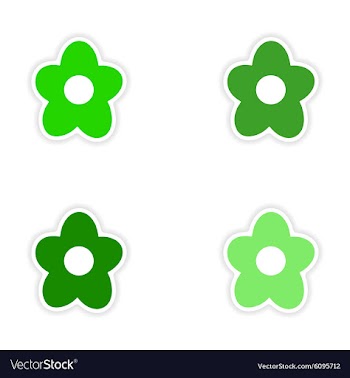Assembly realistic sticker design on paper flower vector image
