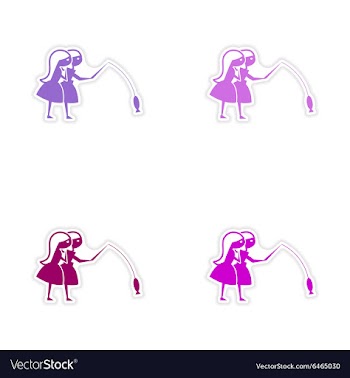 Assembly realistic sticker design on paper friend vector image