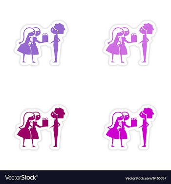 Assembly realistic sticker design on paper Friend vector image