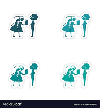 Assembly realistic sticker design on paper Friend vector image