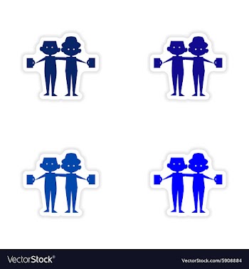 Assembly realistic sticker design on paper friends vector image