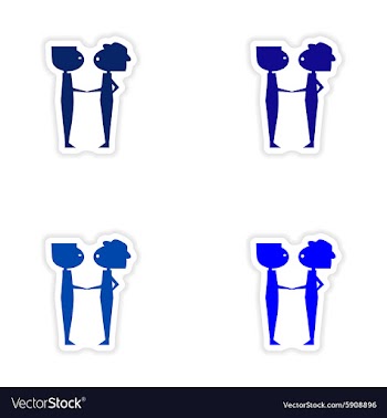 Assembly realistic sticker design on paper friends vector image