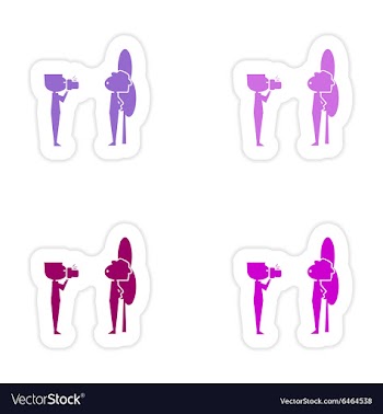 Assembly realistic sticker design on paper friends vector image