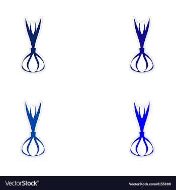 Assembly realistic sticker design on paper garlic vector image