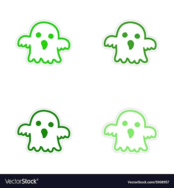 Assembly realistic sticker design on paper ghost vector image