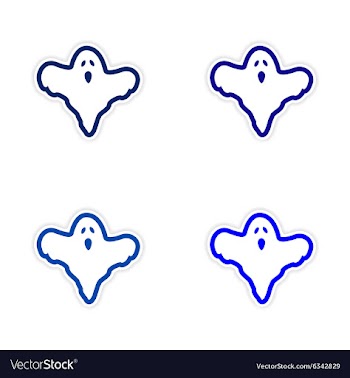 Assembly realistic sticker design on paper ghost vector image