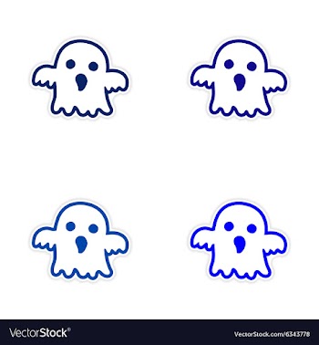 Assembly realistic sticker design on paper ghost vector image