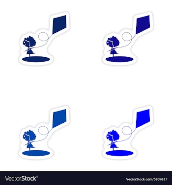 Assembly realistic sticker design on paper Girl vector image