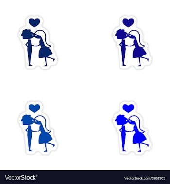 Assembly realistic sticker design on paper Girl vector image