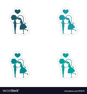 Assembly realistic sticker design on paper Girl vector image