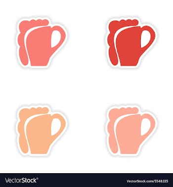 Assembly realistic sticker design on paper glass vector image
