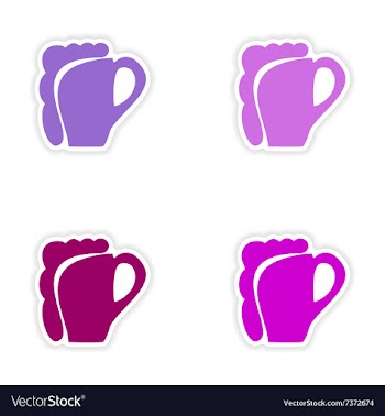 Assembly realistic sticker design on paper glass vector image