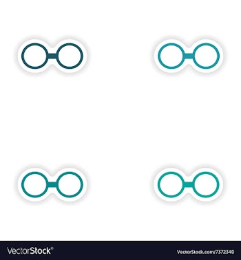 Assembly realistic sticker design on paper glasses vector image