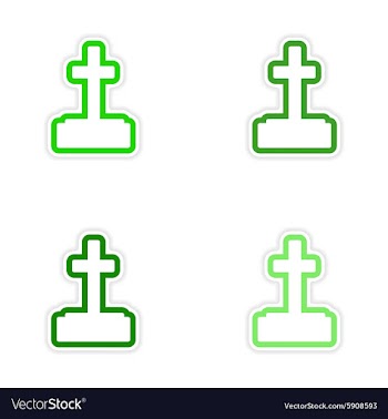 Assembly realistic sticker design on paper grave vector image