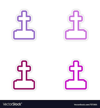 Assembly realistic sticker design on paper grave vector image