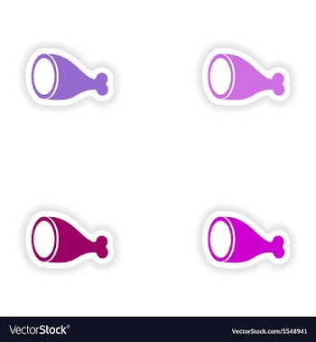 Assembly realistic sticker design on paper ham vector image