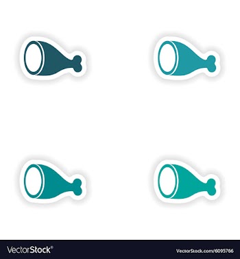 Assembly realistic sticker design on paper ham vector image