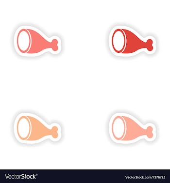 Assembly realistic sticker design on paper ham vector image