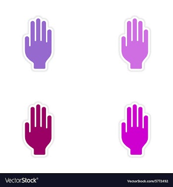 Assembly realistic sticker design on paper hand vector image