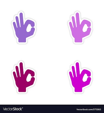 Assembly realistic sticker design on paper hand vector image