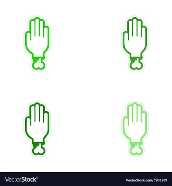 Assembly realistic sticker design on paper hand vector image