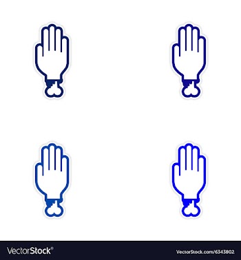Assembly realistic sticker design on paper hand vector image