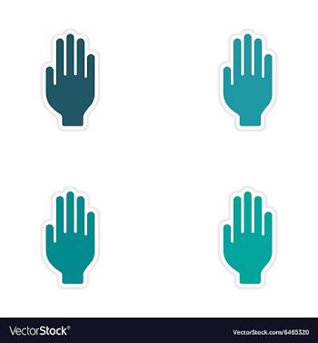 Assembly realistic sticker design on paper hand vector image