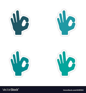Assembly realistic sticker design on paper hand vector image