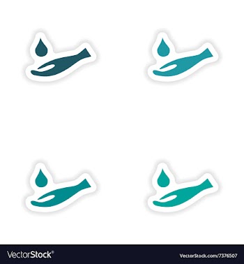 Assembly realistic sticker design on paper hand vector image