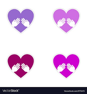 Assembly realistic sticker design on paper heart vector image