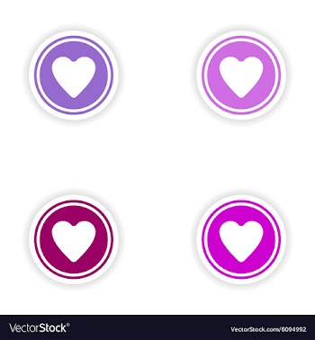 Assembly realistic sticker design on paper heart vector image