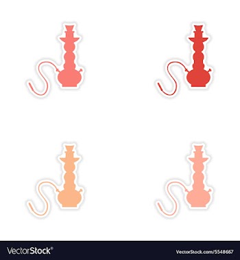 Assembly realistic sticker design on paper hookah vector image