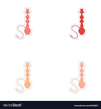 Assembly realistic sticker design on paper hookah vector image