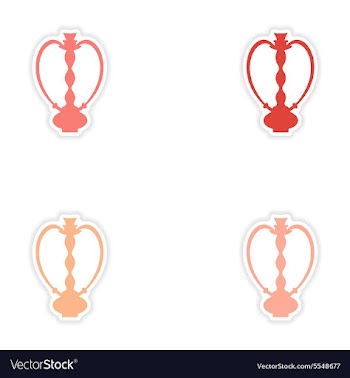 Assembly realistic sticker design on paper hookah vector image