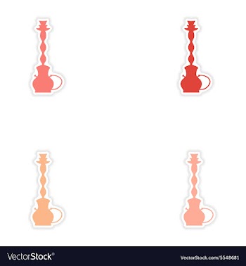 Assembly realistic sticker design on paper hookah vector image