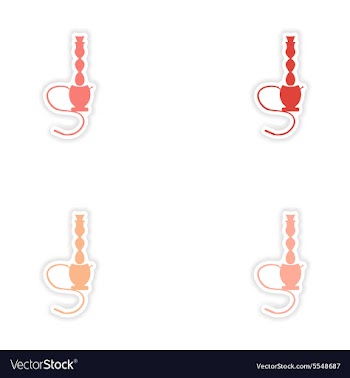 Assembly realistic sticker design on paper hookah vector image