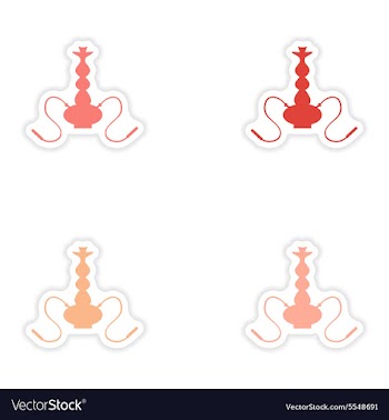 Assembly realistic sticker design on paper hookah vector image