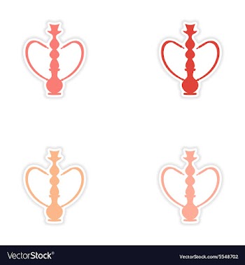 Assembly realistic sticker design on paper hookah vector image