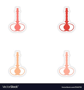 Assembly realistic sticker design on paper hookah vector image