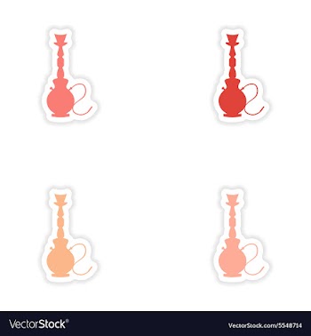 Assembly realistic sticker design on paper hookah vector image