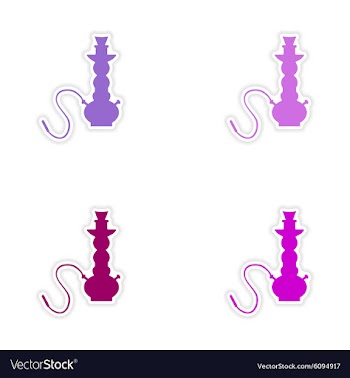 Assembly realistic sticker design on paper hookah vector image