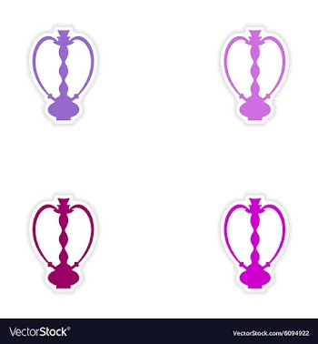 Assembly realistic sticker design on paper hookah vector image