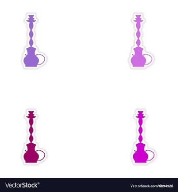 Assembly realistic sticker design on paper hookah vector image