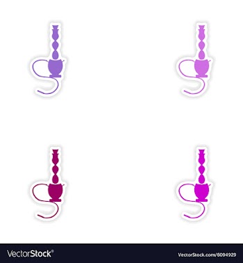 Assembly realistic sticker design on paper hookah vector image