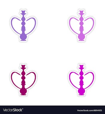 Assembly realistic sticker design on paper hookah vector image