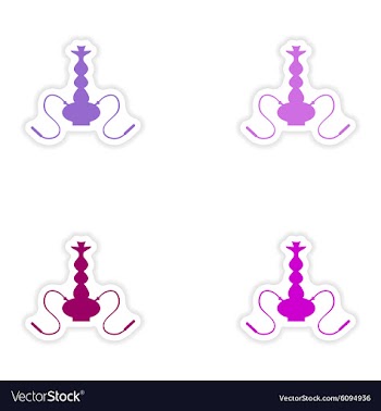 Assembly realistic sticker design on paper hookah vector image
