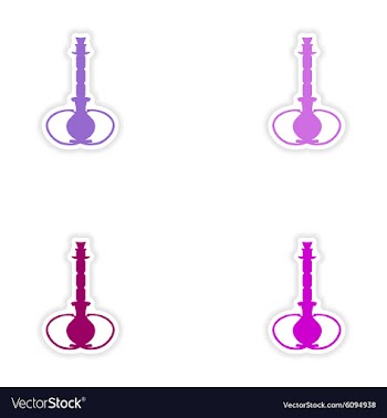 Assembly realistic sticker design on paper hookah vector image