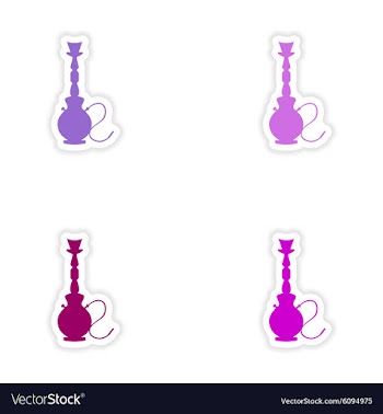 Assembly realistic sticker design on paper hookah vector image